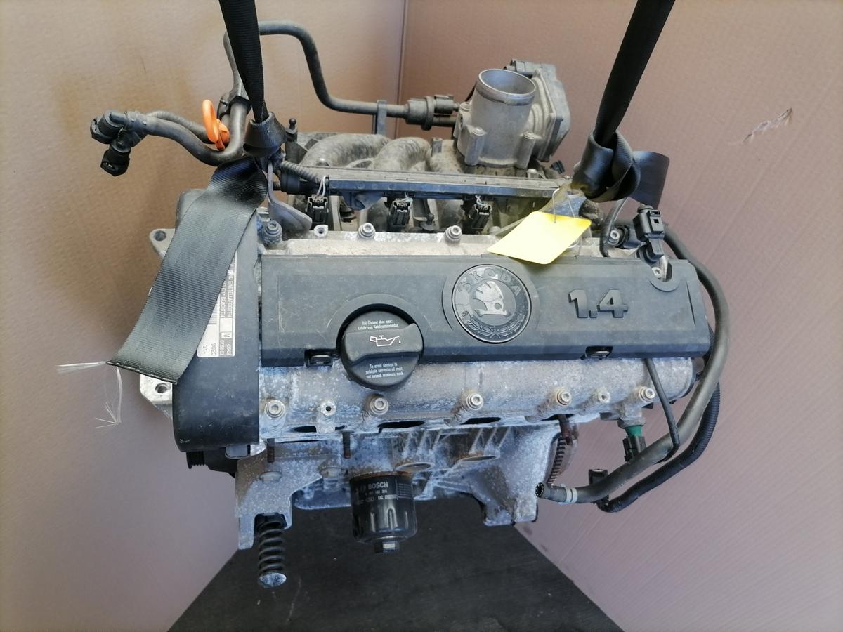 Skoda Fabia 2 5J original Motor BXW 1,4 63KW funktionsgepr&uuml;ft Bj.2009